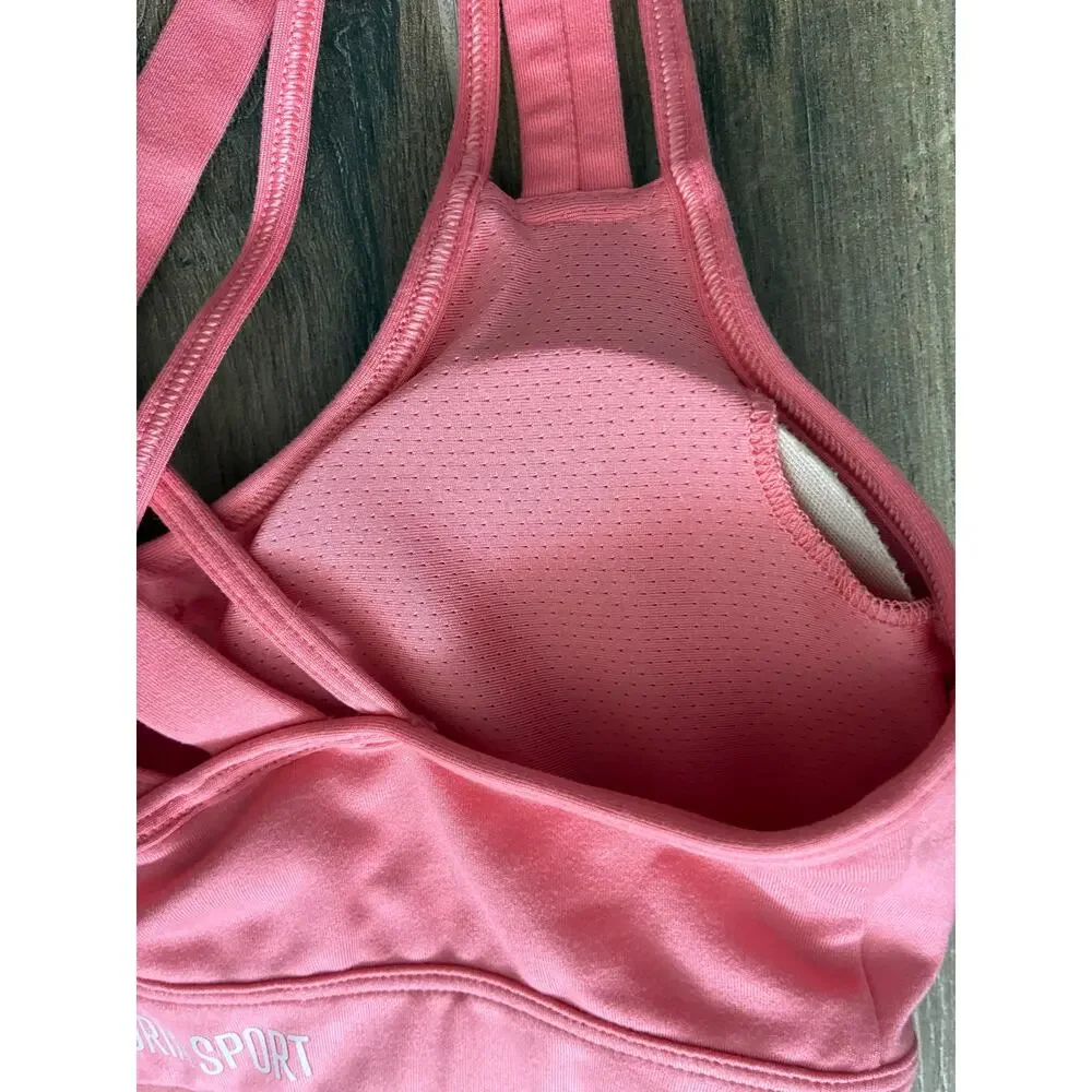 Victoria Sport Sports Bra Light Coral Small Cross Back Strappy Back